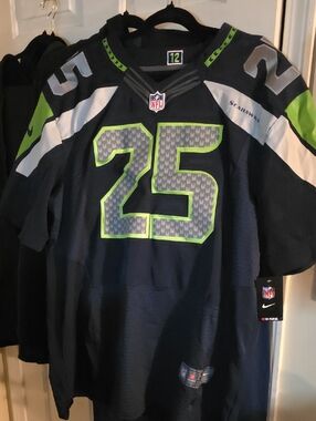 Nike Seahawks #25 Jersey - Navy & Neon Green